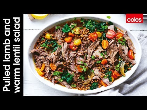 How to make pulled lamb and warm lentil salad