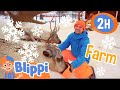 Blippi Feeds Santa S Reindeer 2 Hours Of Farm Animal Stories For Kids