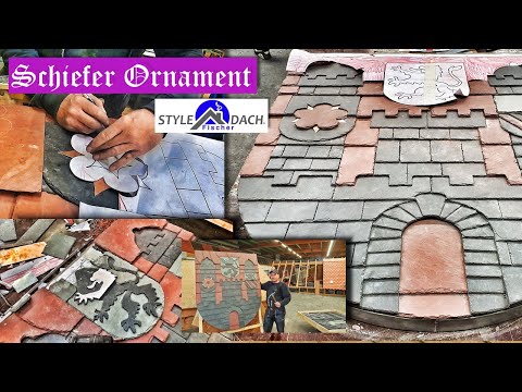 Schiefer Ornament - Stadtwappen Colditz - Ornamentenkurs 2020 bei der HWK Köln - Colorschiefer