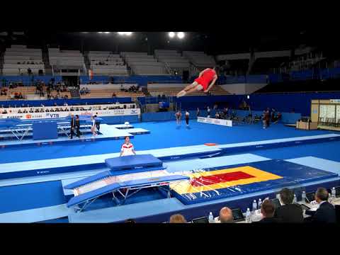 ZALOMIN Mikhail (RUS) M - 2019 Trampoline Worlds, Tokyo (JPN) - Qualification Double Mini R1