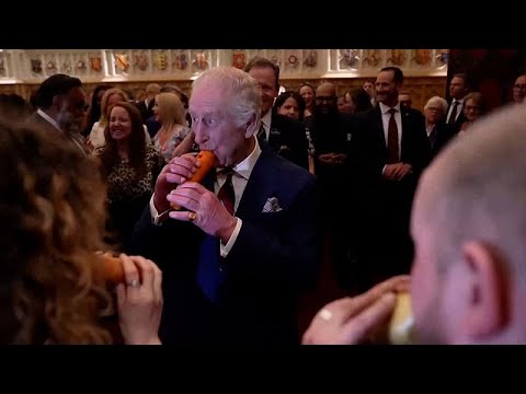 King Charles plays carrot recorder with London Vegetable Orchestra