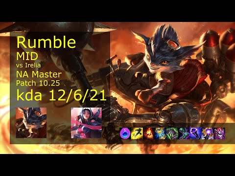 Rumble vs Irelia Mid - NA Master 12/6/21 Patch 10.25 Gameplay