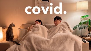 Covid finally got us...😷 Sick at home all week with our nurse cat 🐈 Life in seoul, korea | Vlog 📹