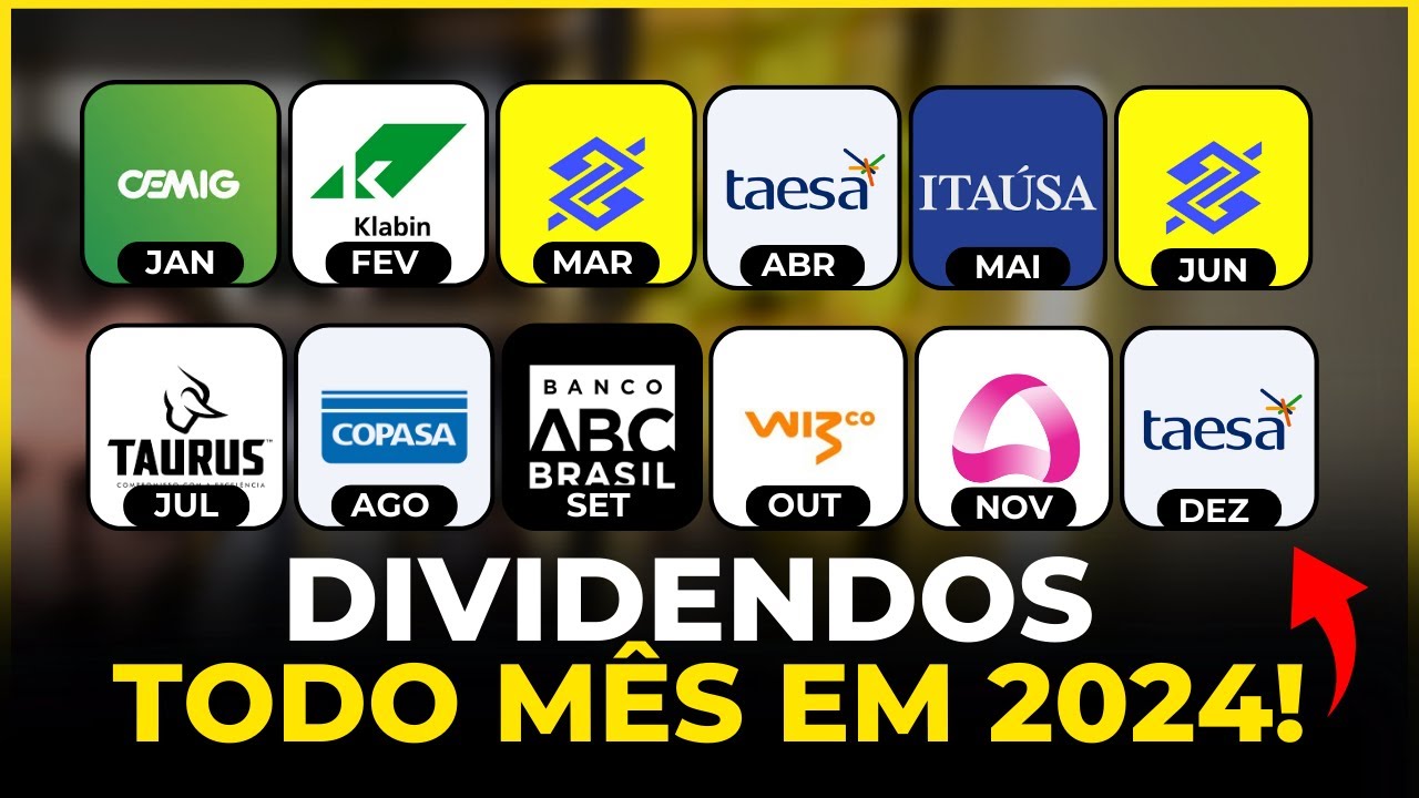 CARTEIRA DE AÇÕES PARA RECEBER DIVIDENDOS TODOS OS MESES EM 2024
