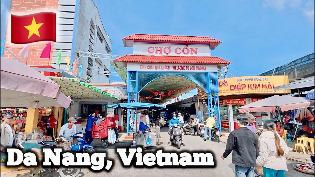 A curious traveler delves into the bustling charm of Con Market.