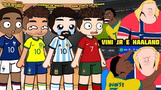 Jogadores React a Vini Jr e Haaland ||• PAÍSES/COUNTRYHUMANS REACT VINI JR E HAALAND 😂🇧🇷