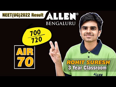 🚩ALLENite Rohit Suresh (AIR 70) scripts success with 700 out of 720 marks