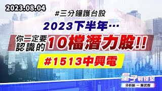 #三分鐘護台股 2023下半年…你一定要認識的10檔潛力股!!#1513中興電 (圖)