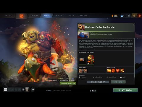 Flockheart's Gamble (Flockheart the Firelark) Used by Ogre Magi Arcana. Newbie Tutorial Dota 2.