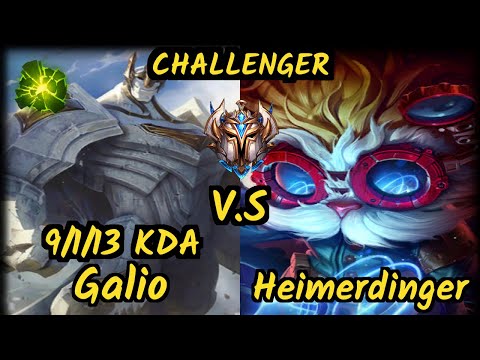 PNG Grevthar (GALIO) vs HEIMERDINGER - 9/1/13 KDA MID CHALLENGER GAMEPLAY - BR