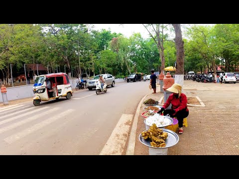 Best Countryside Street Food at Oudong Resort, Kandal Province, Cambodia, Traditional Market Tour