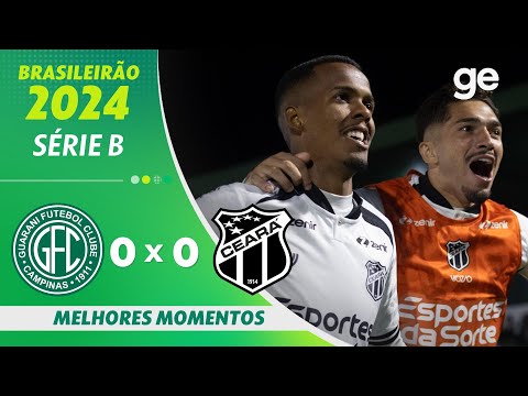 Gols e lances de Guarani x Ceará