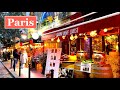 Paris France 🇫🇷 - Christmas walk in  Paris - Evening walking tour in Paris  - 4K HDR 60 fps