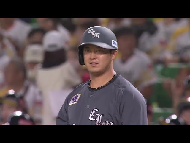【1回表】中軸の役割!! マリーンズ・佐藤都志也 センターへのタイムリーヒットで先制点!!   2024年6月23日 福岡ソフトバンクホークス 対 千葉ロッテマリーンズ