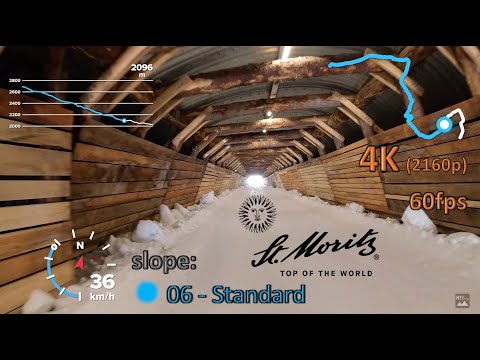 Ski run St. Moritz Corviglia | slope 06 - Standard (full run!) | 4K POV