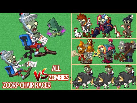 PvZ 2 Gameplay | New Zombie Zcorp Chair Racer Vs All Zombies Vs All Gargantuar