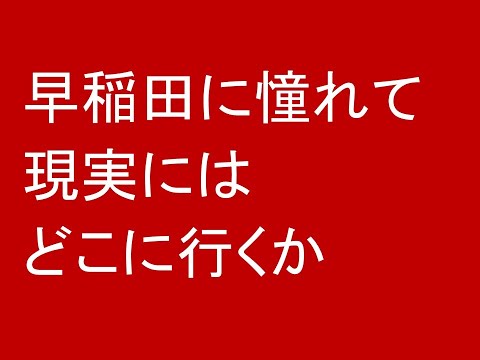 心理学科 早稲田に憧れて、現実にはどこに行くか