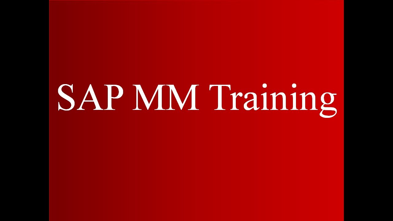 SAP ECC MM Training - Master Data (Video 3) | SAP MM Material Management