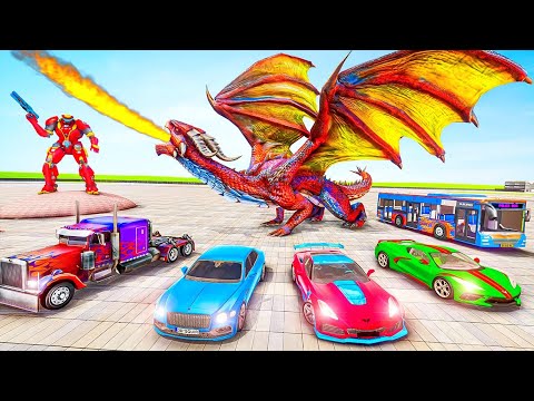 (--_--) Flying Dragon Robot Car Transform  (--_--) Police Truck Robot Game (--_--) android gameplay