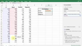 Using Excel to calculate a correlation coefficient || interpret relationship between variables