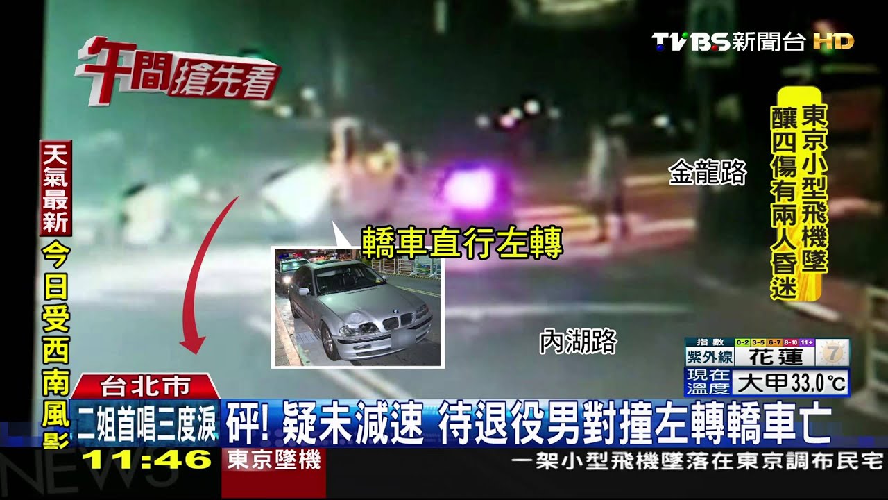 砰!疑未減速 待退役男對撞左轉轎車亡