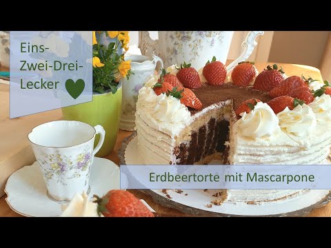Köstliche Erdbeertorte mit Mascarpone🥧❤ -Rezepte aus Bayern- ❤🥧schnell und einfach gemacht