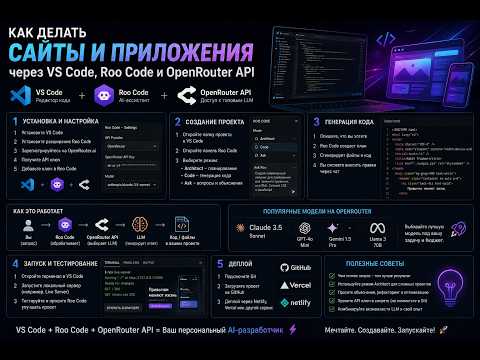 Как делать сайты и приложения через VS Code, Roo Code и Openrouter API