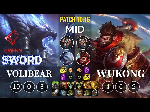 GRF Sword Volibear vs Wukong Mid - KR Patch 10.16