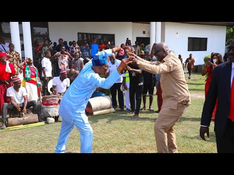 Nyesom Wike, Doing Traditional Wrestling Dance with former Deputy Speaker of the House of Rep.