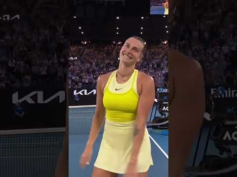 Dancing queen Aryna Sabalenka celebrates her winning return at the Australian Open 💃🏻😍 #AusOpen