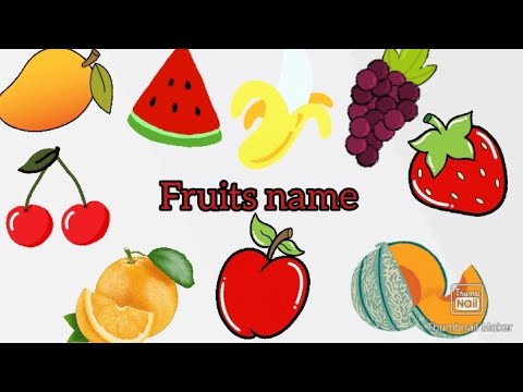 fruits name. learn fruits name in English.