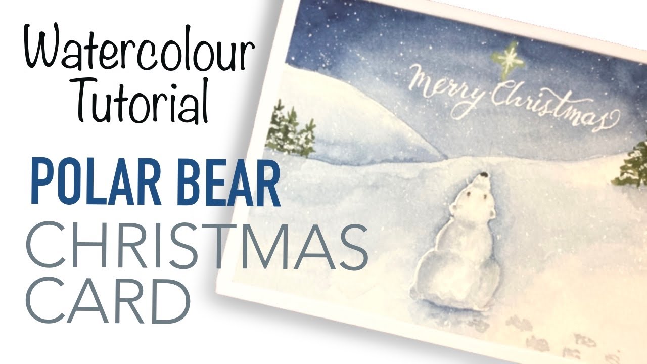 Watercolor Christmas Cards - Watercolor Polar Bear Christmas Card