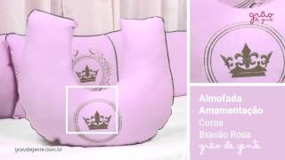 Almofada para Amamentação Coroa Brasão Rosa | Ref: 53785