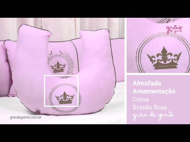 Almofada para Amamentação Coroa Brasão Rosa | Ref: 53785