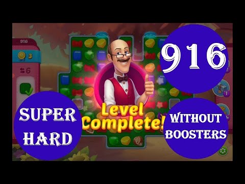 Homescapes super Hard level 916 free booster use #916