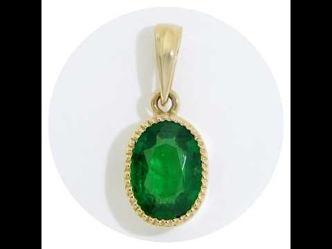 Pandantiv aur 14K cu Granat Tsavorit Natural 1.72 ct