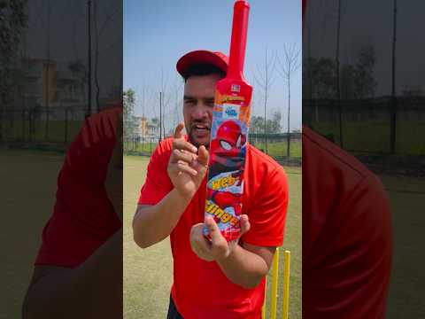SpiderMan Bat Vs Leather Ball 😱 #cricketwithvishal #shorts