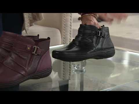 Earth Origins Leather Ankle Boots - Glendale Gamila on QVC