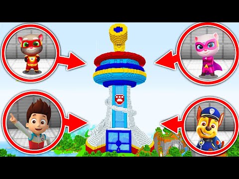 Minecraft : Talking Tom HERO VISITED THE PAW PATROL TOWER!(Ps5/XboxSeriesS/PS4/XboxOne/PE/MCPE)