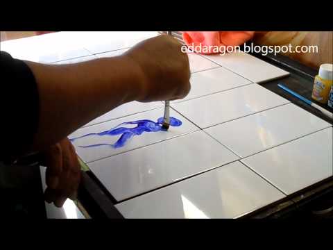 "Blues on Tiles" (Painting on Ceramic Tiles with edd aragon, 2012)