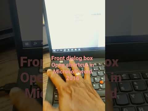 What is the shortcut key to open the font dialogue box in Microsoft word 2016