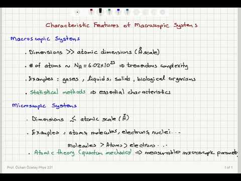 Week 1-1 Characteristic Features of Macroscopic Systems