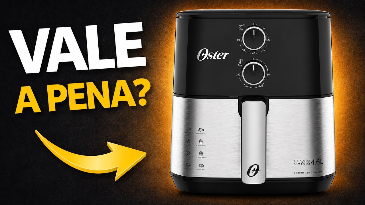 Miniatura da avaliação em vídeo de Fritadeira Elétrica Oster Compact Inox OFRT520 4,6L 220V
