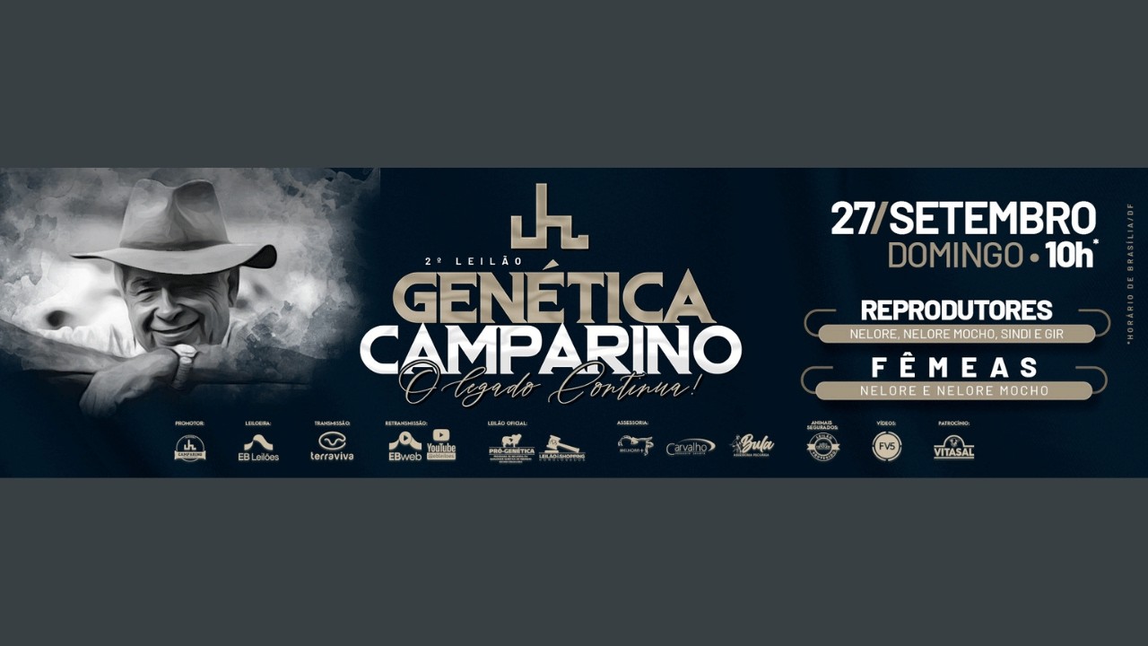 2° LEILÃO VIRTUAL GENÉTICA CAMPARINO | 27/09/2026 – 10H