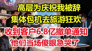 高层为庆祝我被辞，集体包机去旅游狂欢，收到客户6.8亿撤单通知，他们当场傻眼急哭了！#情感 #爽文 #職場 #生活 #總裁
