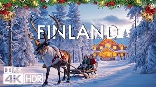 Winter Finland 4K ❄️ Lapland Forests, Frozen Lakes, Aurora Skies in Nordic Winter Magic