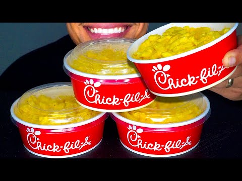 ASMR MAC N CHEESE TALKING EATING STIRRING FAST AND SLOW MUKBANG 먹방 BIG BITES JERRY CHICK FIL A