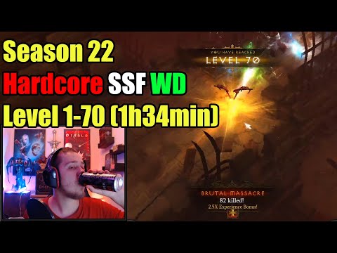 Season 22 Hardcore SSF WD Level 1-70 (1h34min)
