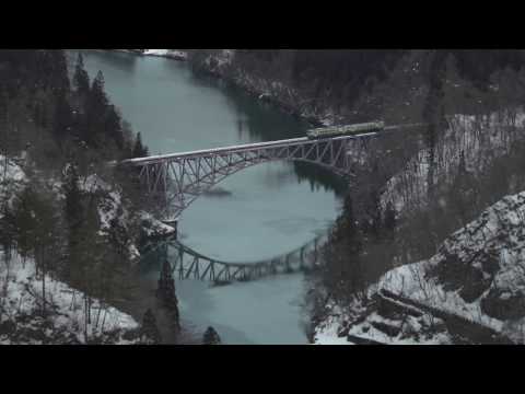 只見川第一橋梁の雪景色（三島町）