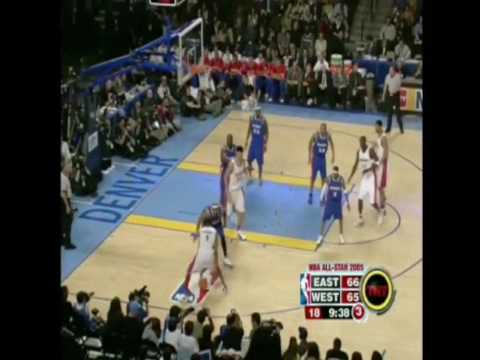 Tracy McGrady 8pts Vs East (2/20/05) NBA All-Star Game / Off The Glass Finger Roll